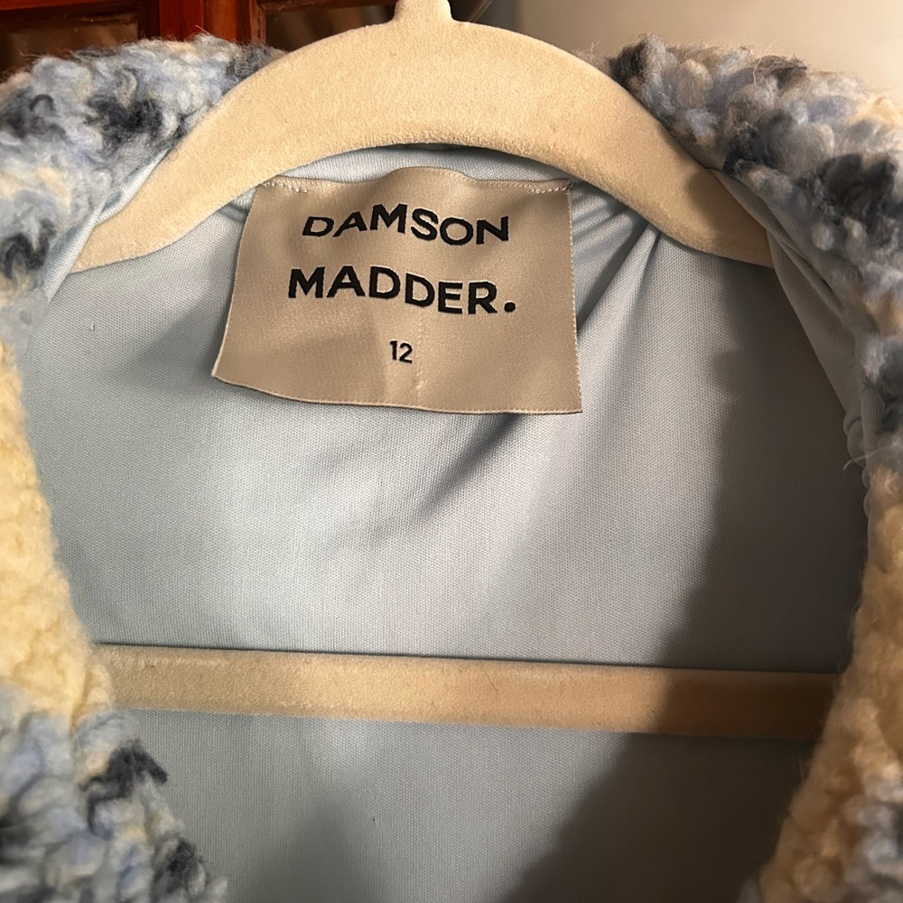 Damson Madder Alfie Sherpa Plaid Cardigan - Picture 7 of 9